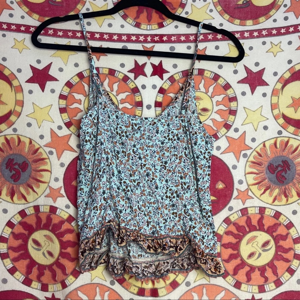 Aqua Ruffle Tank Top - Picture 6 of 8
